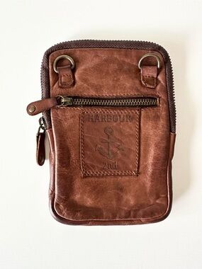 Harbour 2nd Brown Leather Crossbody Phone Bag Pouch